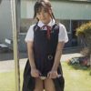西永彩奈 ジャンスカ制服を脱いで魅せる白下着の超A乳ボディ!