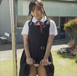 西永彩奈 ジャンスカ制服を脱いで魅せる白下着の超A乳ボディ!